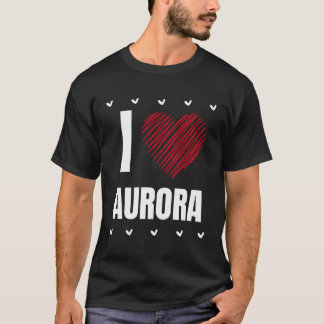 Camiseta Adoro Aurora Legal Nome Red Heart Personalize Engr