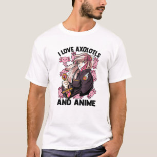 Camiseta Adoro Axolotls E Animes - Kawaii Cute - Manga Ot