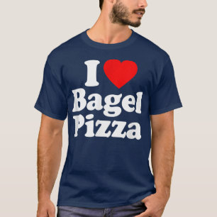 Camiseta Adoro Bagel Pizza Coração Engraçado