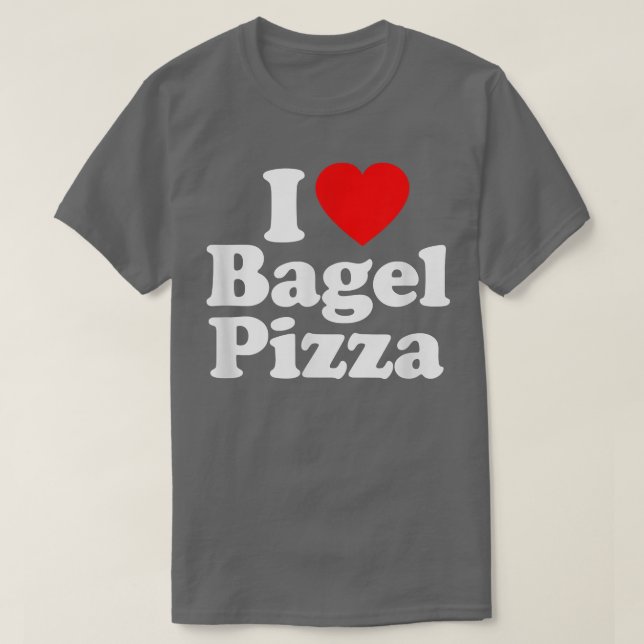 Camiseta Adoro Bagel Pizza Coração Engraçado 781131 (Frente do Design)