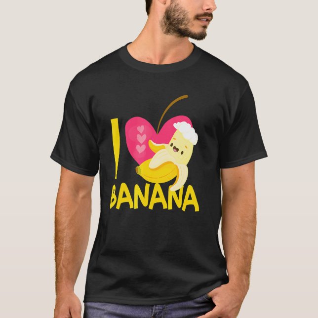 Camiseta Adoro Bananas Banana Vegan Comida (Frente)