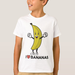 Camiseta Adoro Bananas Felizes E Felizes Amantes de Fruta B