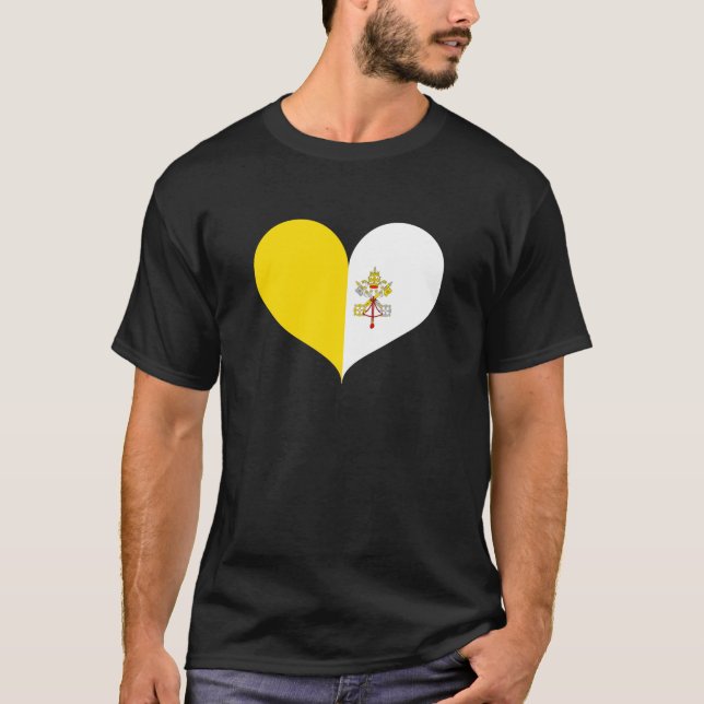 Camiseta Adoro Bandeira da Cidade do Vaticano (Frente)