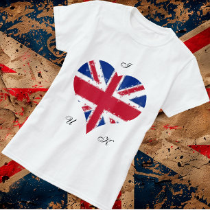 Camiseta Adoro Bandeira de Coração em Dificuldade no Rein