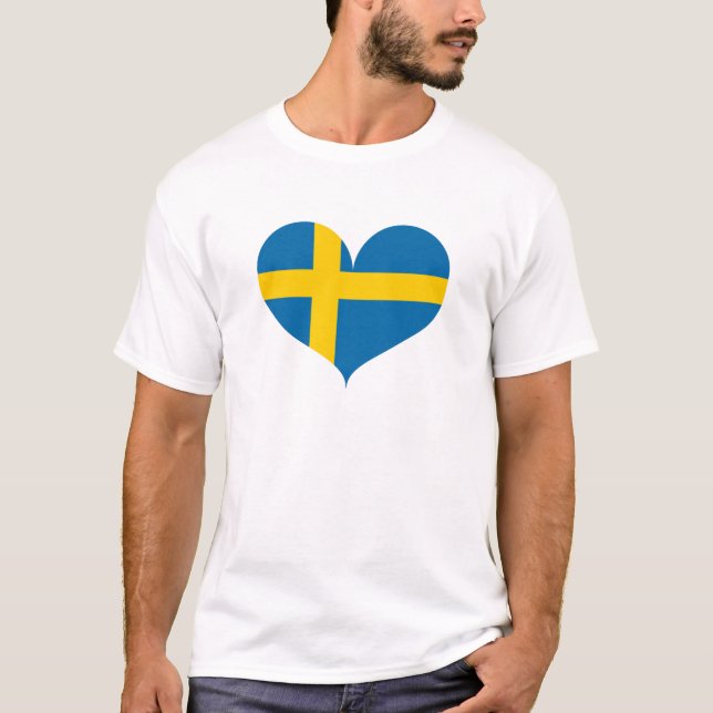 Camiseta Adoro Bandeira de Suecia (Frente)