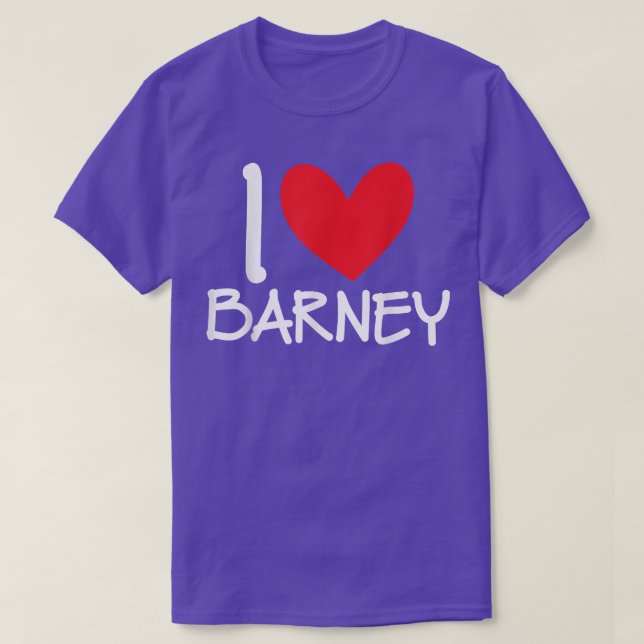 Camiseta Adoro Barney Name Heart Personalised Men Cara BFF (Frente do Design)