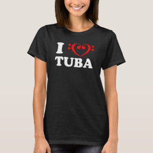 Camiseta Adoro Bass Clef Heart Tuba