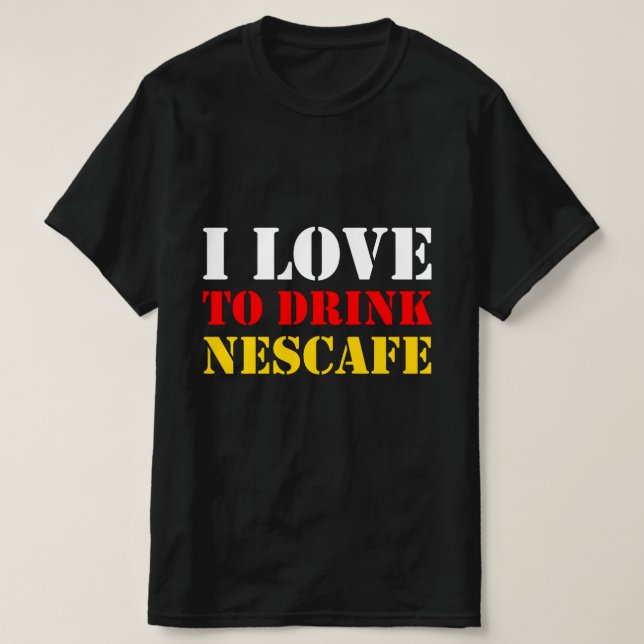 Camiseta Adoro beber Nescafe (Frente do Design)