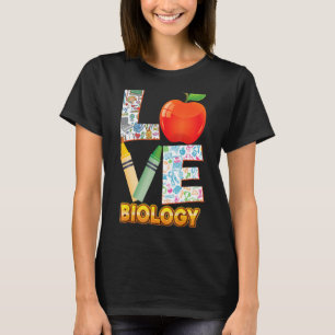 Camiseta Adoro Biologia Criança Professora De Volta À Escol