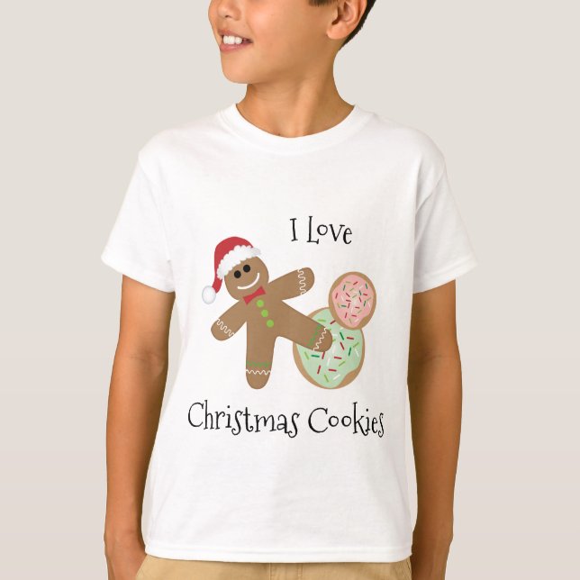 Camiseta Adoro Biscoitos de Natal | Homem-Pão-Gingerido (Frente)