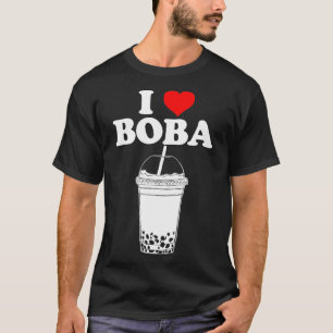 Camiseta Adoro Boba Tea Engraçado Chá Eu coração Boba 1