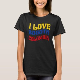 Camiseta Adoro Bogota Colômbia Mapa do Orgulho Colombiano C