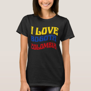 Camiseta Adoro Bogota Colômbia Mapa do Orgulho Colombiano C