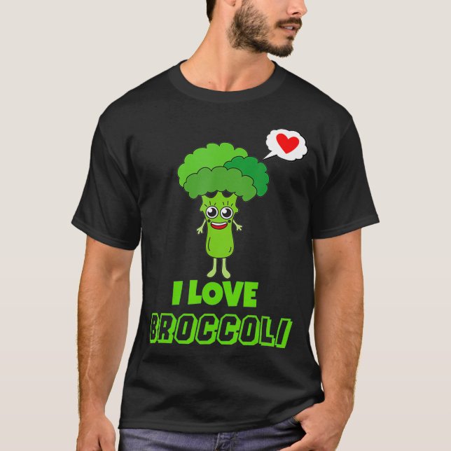 Camiseta Adoro Broccoli Vegan Vegetariana Comida de Diversã (Frente)