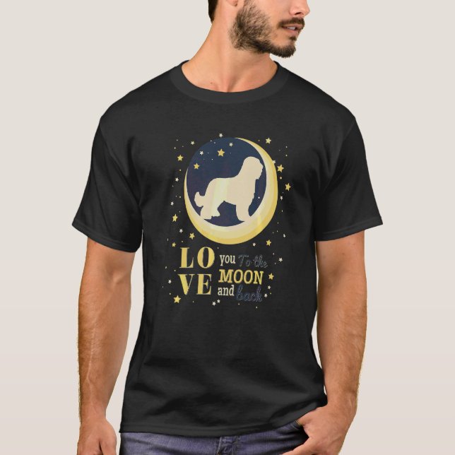 Camiseta Adoro Cachorro Briard À Lua (Frente)