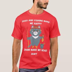 Camiseta Adoro Cachorros E Pescar Humanos Faz Minha Cabeça