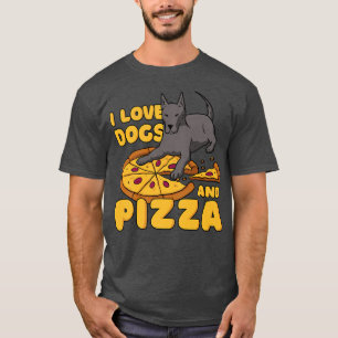 Camiseta Adoro Cachorros E Pizza, Proprietário De Cachorros