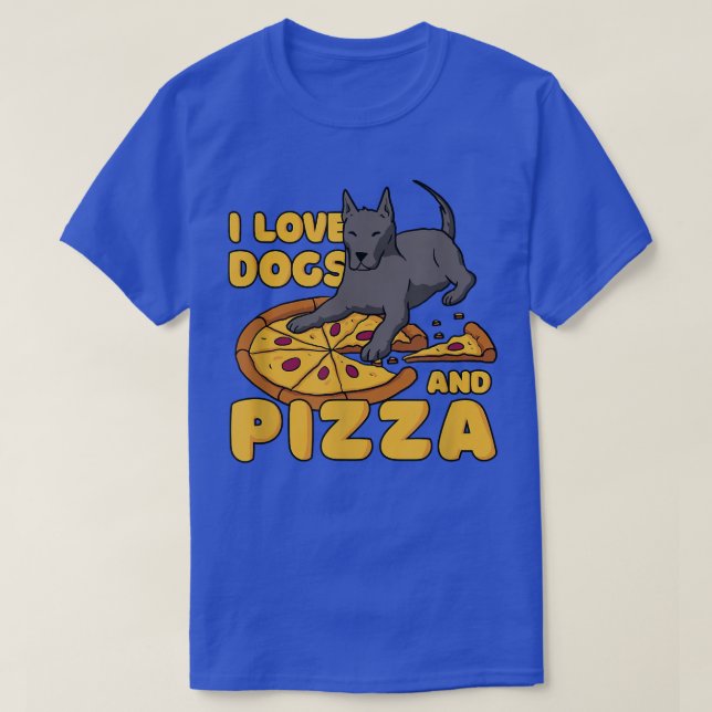 Camiseta Adoro Cachorros E Pizza, Proprietário De Cachorros (Frente do Design)