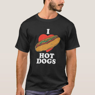 Camiseta Adoro Cachorros Quentes, Cachorro Quente Engraçado