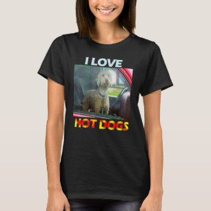 Camiseta Adoro cachorros-quentes Proprietário do Cachorro