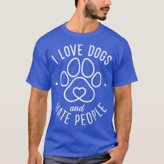 Camiseta Adoro Cães e Odeio Pessoas Cachorros Loucos