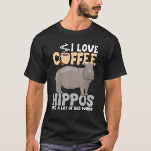 Camiseta Adoro Café Hippopotamus Zoo Animal Hippo Wild