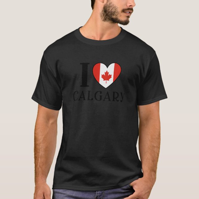 Camiseta Adoro Calgary Canada Heart Flag 1 (Frente)