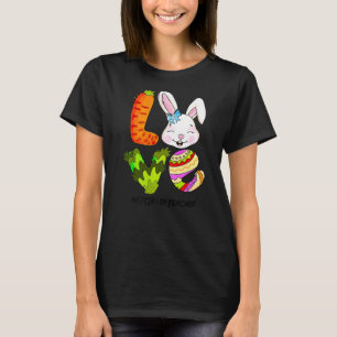 Camiseta Adoro Caranguejo Feliz do Professor Bunny Páscoa d