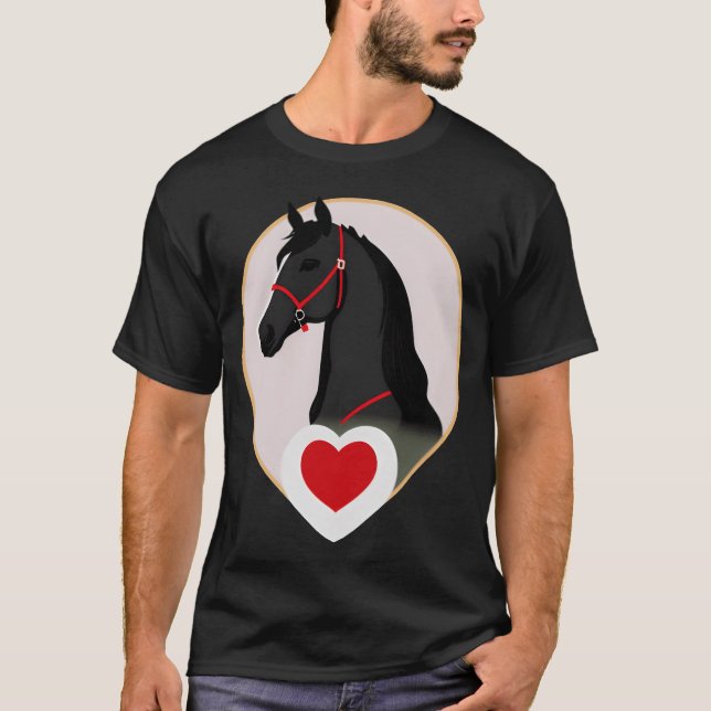 Camiseta Adoro cavalos vintage (Frente)