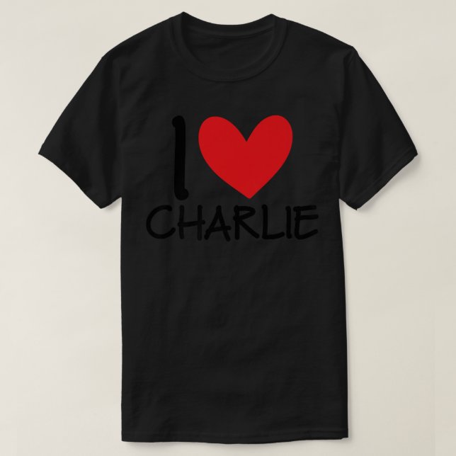 Camiseta Adoro Charlie Name Heart Personalised Men Cara BFF (Frente do Design)