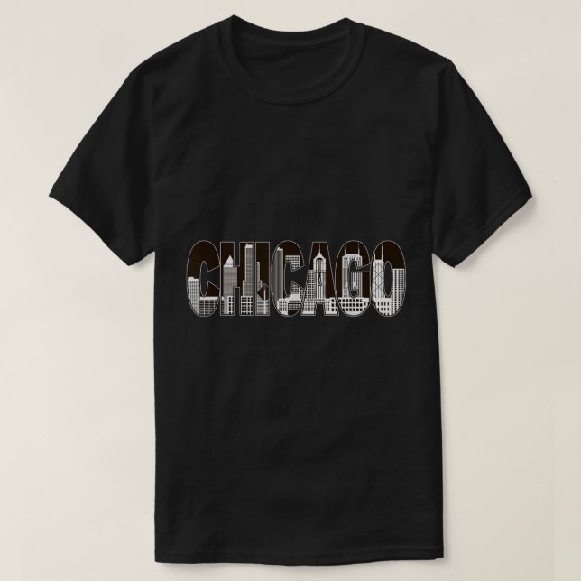 Camiseta Adoro Chicago Skyline (Frente do Design)