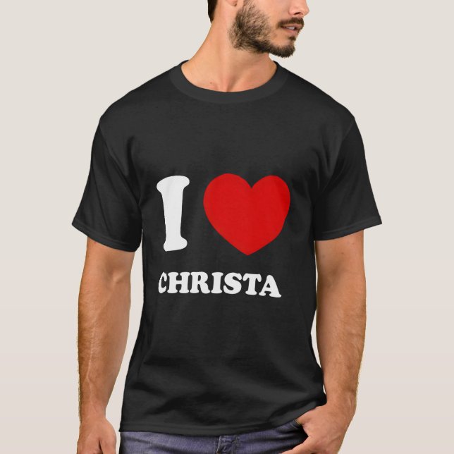 Camiseta Adoro Christa I Heart Christa Funny Christa (Frente)