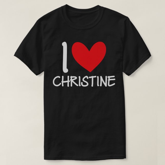 Camiseta Adoro Christine Name Personalan Menina Mulher Pers (Frente do Design)
