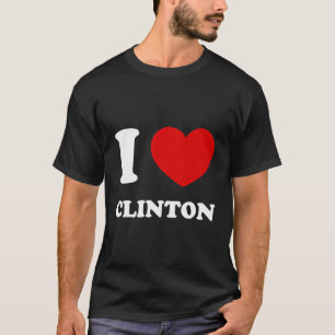 Camiseta Adoro Clinton I Heart Clinton Engraçado Nome Cl