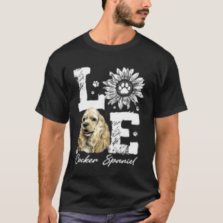 Camiseta Adoro Cocker Spaniel Cachorro Cachorro Pata Girass