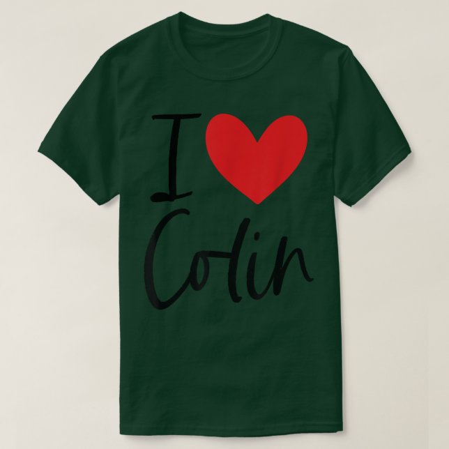 Camiseta Adoro Colin Name Heart Personalised Men Cara BFF F (Frente do Design)