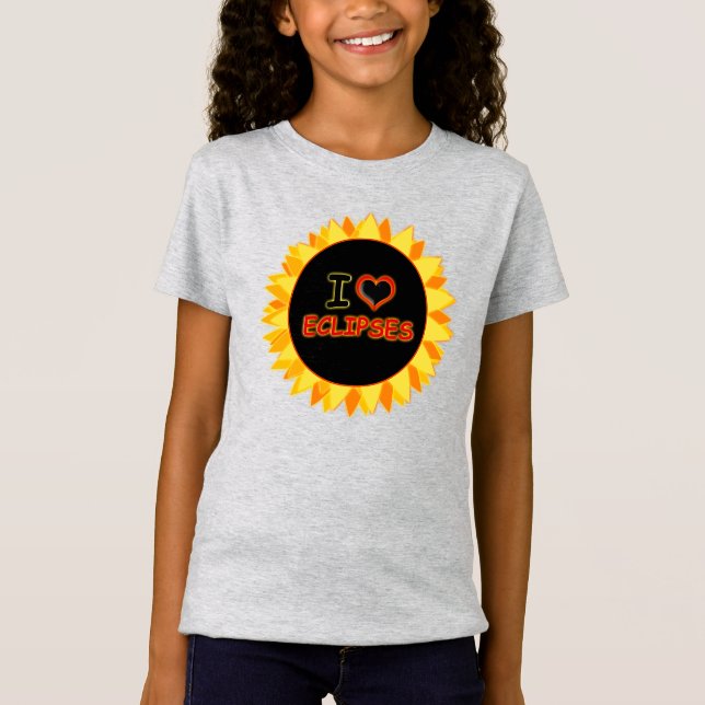 Camiseta Adoro coração Eclipses e crianças da astronomia do (Frente)