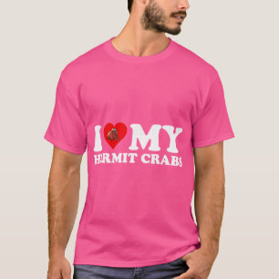 Camiseta Adoro Coração Meu Hermit Caranguejo Engraçado Herm