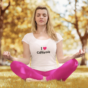 Camiseta Adoro Coração Rosa Quente da Califórnia