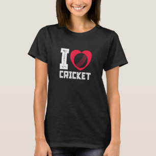 Camiseta Adoro Cricket Heart Cricketer Ball Player