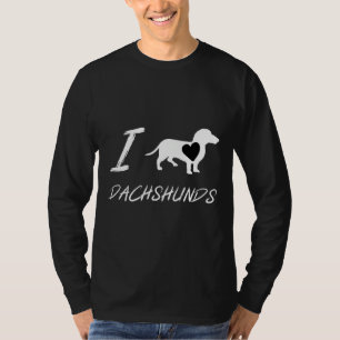 Camiseta Adoro Dachshund Cute Dog Proprietários Para O Nata
