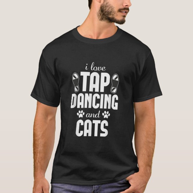 Camiseta Adoro Dança De Toque E Dançarina Engraçada De Gato (Frente)