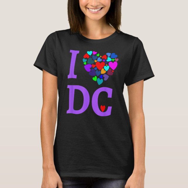 Camiseta Adoro DC T Shirt Heart Design Washington D.C. Shi (Frente)