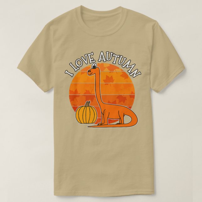 Camiseta Adoro Dinossauro do outono, Diplodocuments do outo (Frente do Design)