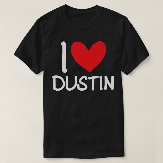 Camiseta Adoro Dustin Name Personalizado Men Cara Amigo BFF (Frente do Design)