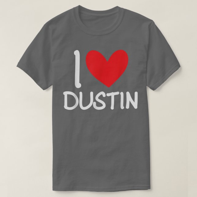 Camiseta Adoro Dustin Name Personalizado Men Cara Amigo BFF (Frente do Design)