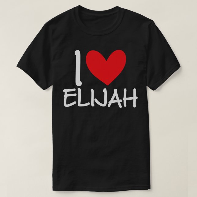 Camiseta Adoro Elijah Name Heart Personalised Men Cara BFF (Frente do Design)