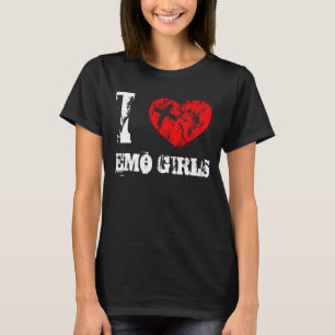 Camiseta Adoro emo-meninos, adoro emo-moças - Gótico Emo En
