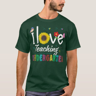 Camiseta Adoro ensinar jardim de infância, jardim de girass
