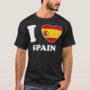 Camiseta Adoro Espanha Sinalizador Cardíaco Mulheres Homens